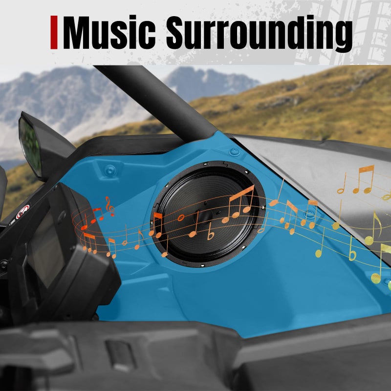 A & UTV PRO أقماع مكبرات الصوت الأمامية A & UTV PRO مقاس 6.5 بوصة ولوحات الإغلاق لسيارة 2017-2024 2025 كان آم مافريك X3/X3 ماكس، متوافقة مع نظام صوت كان آم X3، لوحات مكبرات الصوت الأمامية ومجموعة لوحة القيادة - Image 2